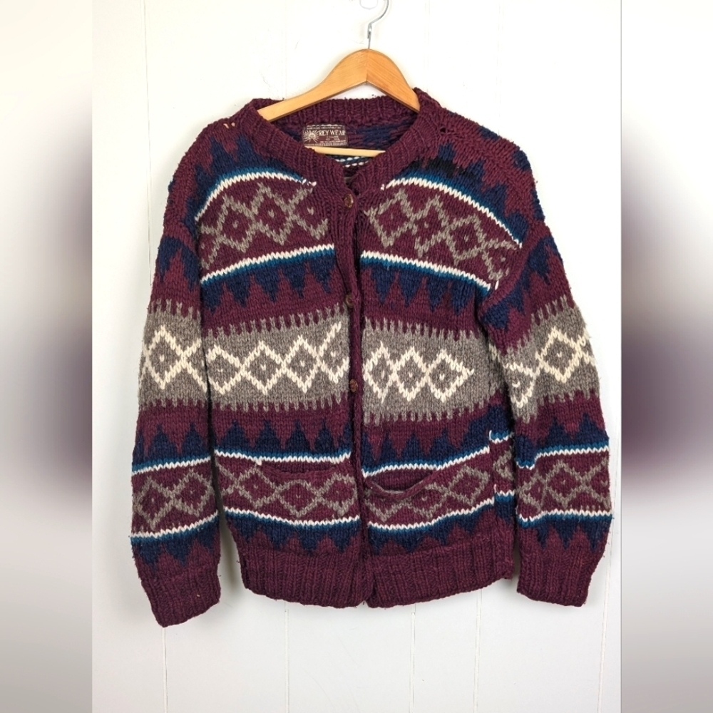 Wool Button Front Sweater Ecuador
